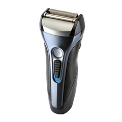 A modern handheld electric shaver for men or women, isolated on a pure white background. Perfect for personal care ads, grooming catalogs, and electronic branding.