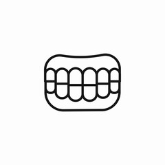 human jaw dentures icon sign vector