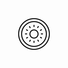 kiwi slice fruit icon sign vector