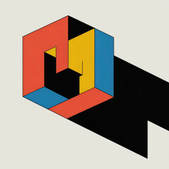 Geometric abstract composition with circles squares and rectangles in warm colors pattern shape

