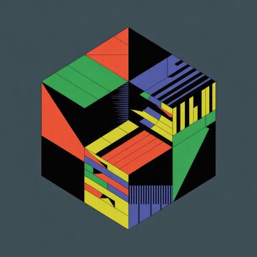 Geometric abstract composition with circles squares and rectangles in warm colors pattern shape
