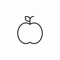 whole apple fruit icon sign vector