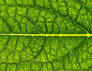 Closeup Green Leaf Texture Detail.