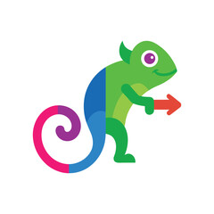 chameleon cartoon isolated on white