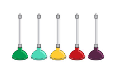 Colorful five pumps isolated on white background. Set or collection