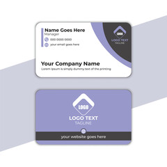 Business card template with company logo and contact details for professional branding and modern corporate identity design