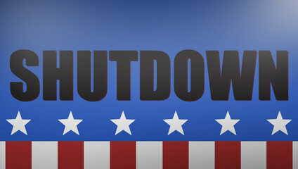 concept of american politics crisis, government shutdown and bipartisan conflict