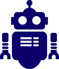 Retro robot icon in flat style vector of vintage androids, droids, bots, cyborgs, mechanical machines and humanoid robots.
