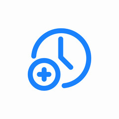 adding time or increasing duration icon sign vector