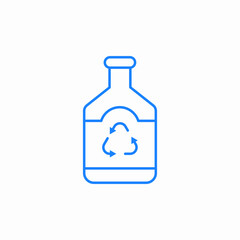 bottle with recycling symbol icon sign vector