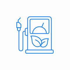 biofuel fuel station with display hose and nozzle for biomass and eco friendly fuel icon sign vector