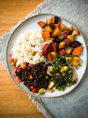 Healthy plate of gourmet vegetarian food, organic and sustainable, farm fresh
