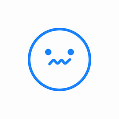 embarrassed or awkward emoji icon sign vector