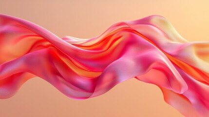 Abstract Pink and Orange Silk Fabric Flowing in the Air, Elegant Textile Background, Soft and Delicate Texture, Luxury Material, Studio Shot