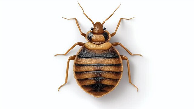 Highly Detailed 3D Illustration of a Bed Bug Isolated on a Clean White Background