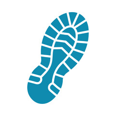 Footprint shoe sole print icon symbol for sports outdoor walking hiking trail design clean vector illustration design
