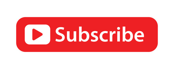 Subscribe Button Icon: A vibrant red rectangle with the word Subscribe prominently displayed, accompanied by a play icon, symbolizing the act of subscribing to a channel, website, or content.