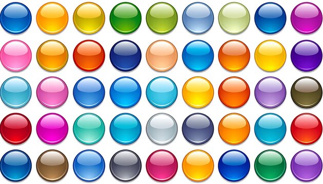 Colorful round buttons on white background