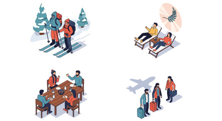 People enjoying various leisure activities together.