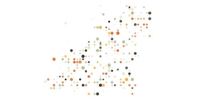Silhouette of Guernsey Born from Generative Flying Circle Elements