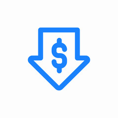 price drop or low cost dollar icon sign vector