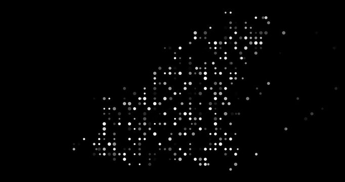 Flying geometric dots creating Guernsey outline