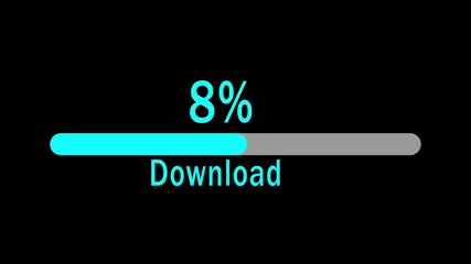 Shine Download Progress Bar Animation | Loading Transfer from 0 to 15% Percent.