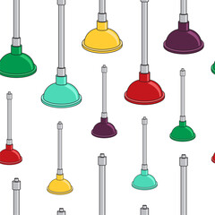 Colorful Pumps cartoon seamless pattern. White background