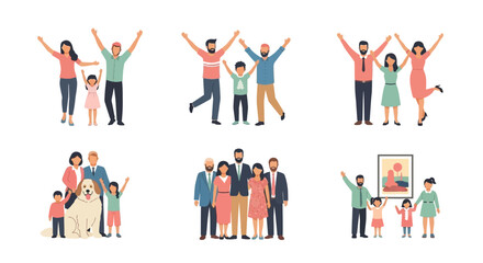 Fototapeta premium Diverse Group of Families Enjoying Happy Moments Together Outdoors Representing Different Generations and Lifestyles