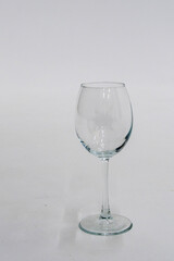 Empty glass wine goblet isolated on white background