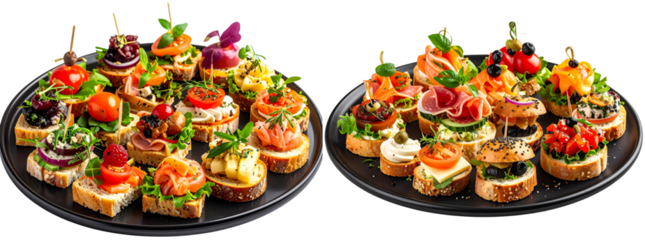 Elegant Buffet Spread with Mini Sandwiches on Plate