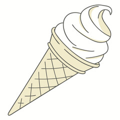 A colorful vector illustration of a cartoon ice cream cone and a banana is ideal for a food logo or a playful sign designA colorful vector illustration of a cartoon ice cream cone and a banana is idea