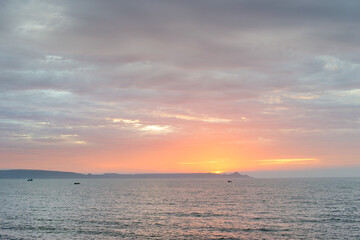 sunset landscape ocean fishing Angola