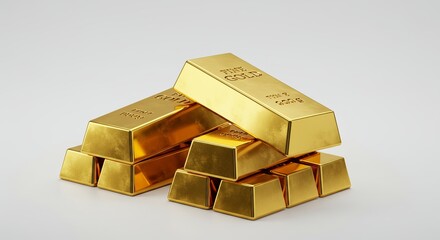 Stack of shiny gold bars against a bright backdrop, symbolizing wealth and investment