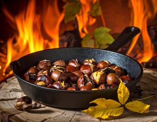 Roasted Chestnuts by Fire Pit.