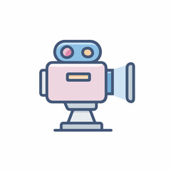 Fototapeta premium Minimal Video Camera Icon in Pastel Tones