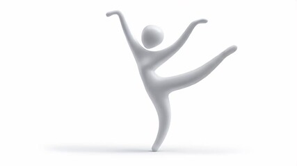 Joyful Abstract Figure: Dynamic 3D Animation of Celebration and Exuberance
