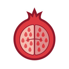 vector of a Half pomegranate