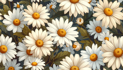 Fototapeta premium Floral pattern. Daisy