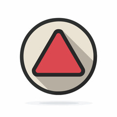 Minimalist Warning Triangle Flat Icon Design
