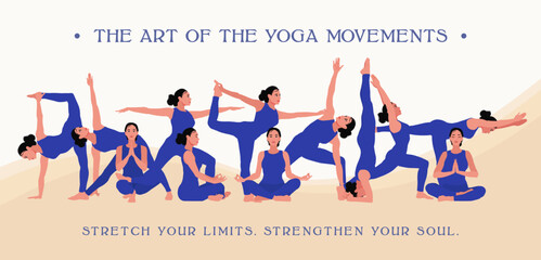 yoga-women-pose-movement-art-banner-vector-illustration