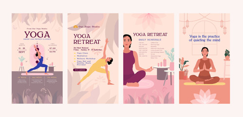 Yoga-women-various-pose-social-media-poster-vector-illustration_01