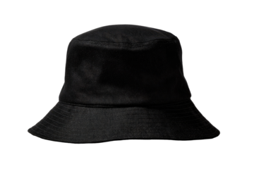 Black bucket hat, simple style