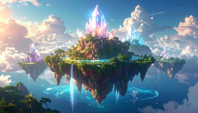 Enchanted glowing forest where trees shimmer with luminous dust, surreal magical DESIGN landscape.