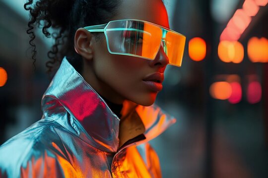 futuristic neon fashion style