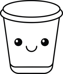 Isolated vector illustration of a plastic trash can or recycle bin symbol on white