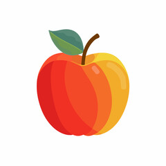 Vibrant Apple Icon in Flat Design