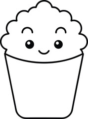 Cute cartoon vector illustration of a funny man chef character cooking food with a hat