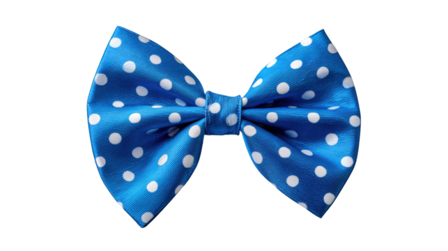 Elegant blue polka dot bow accessory for fashion, casual and formal wear, perfect gift idea, stylish decoration, versatile trendy craft accessory