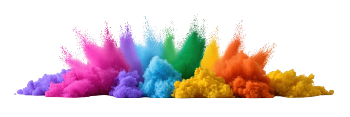 Vibrant colorful powder explosion with dynamic artistic splash, bright hues, abstract design, creative visual art, energetic composition, modern aesthetic